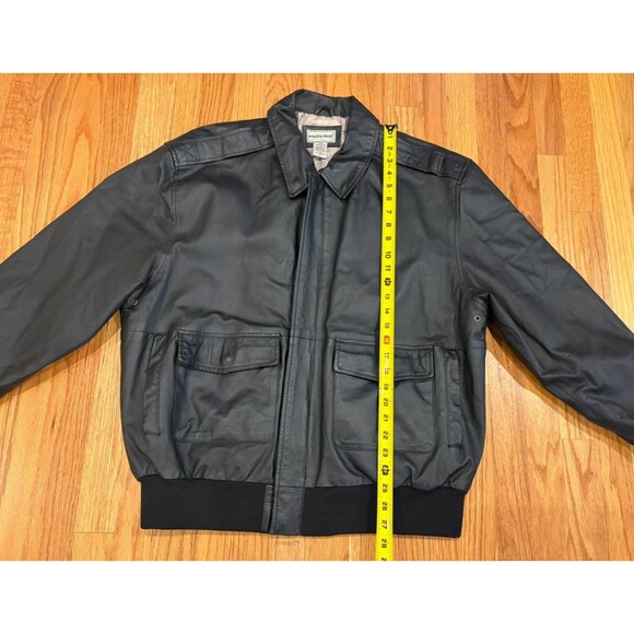 SCANDIA WOODS Leather Jacket Mens Size Large Black Bomber Motorcyle Fully Lined - Picture 3 of 12